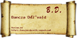 Bancza Dévald névjegykártya